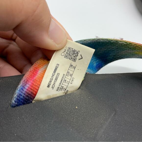 Chaco Chillos Dark Rainbow Tie Dye Flip Flop Outdoor Gorpcore River Comfort - 12 - Picture 9 of 11